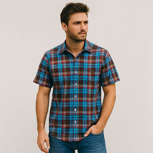 Patagonia Fezzman Plaid Short Sleeve Button Down Shirt Men's M